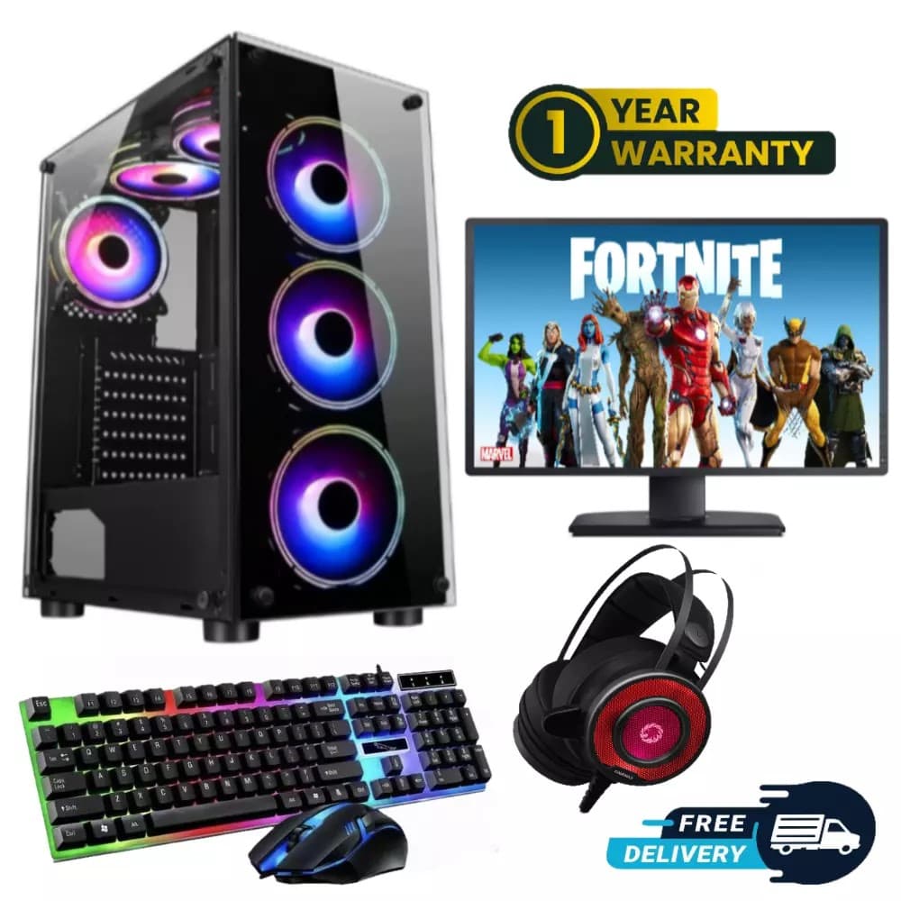 Fast Gaming PC Computer Bundle Core i7 16GB RAM 256GB SSD + 1TB SATA Hard Drive GT730 4GB